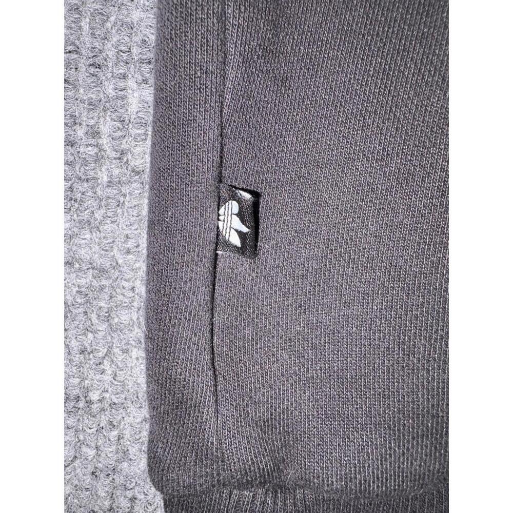 Adidas Sweatshirt Adult XL Gray Black Trefoil Logo Fleece Crewneck Streetwear - Picture 7 of 11